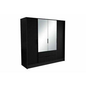 NORBEL ruhásszekrény, 200x200x51, fekete kép