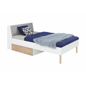 FAROL ágy, 120x200, fehér/tölgy artisan/szürke kép