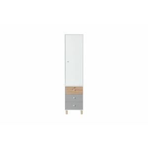 FAROL szekrény, 45x190x40, fehér/tölgy artisan/szürke kép