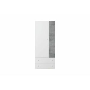 SIGMAR ruhásszekrény 2, 80x190x50, fehér/beton kép