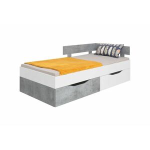 SIGMAR ágy, 90x200, fehér/beton kép