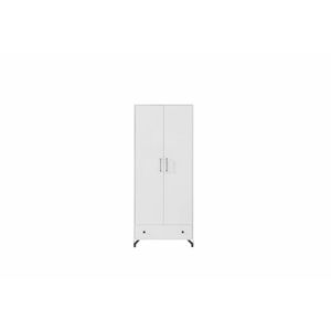 BERGENA ruhásszekrény, 80x190x50, fehér/magasfényű fehér kép