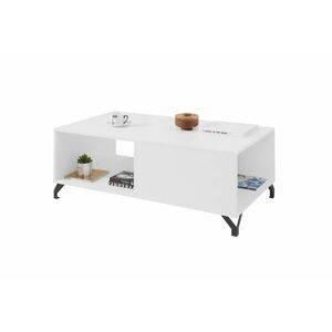 BERGENA dohányzóasztal, 120x43x65, fehér/magasfényű fehér kép