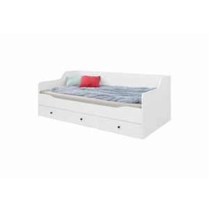 BERGENA ágy, 90x200, fehér/magasfényű fehér kép