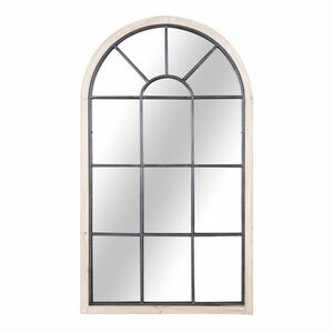 Ablak alakú tükör, fa kerettel, barna - MANOIR - Butopêa kép