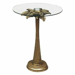 Lerakóasztal, pálmafa, üveg lappal, bronz - PALMIER - Butopêa kép