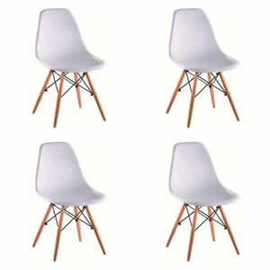 Modern szék DIDIER bükk + fehér 4 db kép