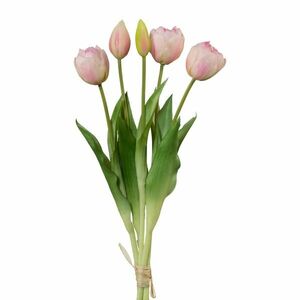 Tulipán műcsokor világos rózsaszín, 38 cm kép