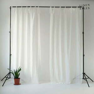 Fehér len fényáteresztő függöny 130x300 cm White – Linen Tales kép