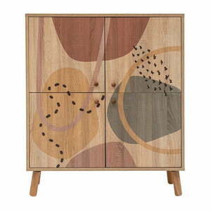 Natúr színű szekrény tölgyfa dekorral 95x111 cm Multilux – Kalune Design kép