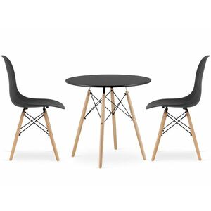 OSLO fekete asztal étkezőgarnitúra 1 + 2 YORK OSAKA szék kép