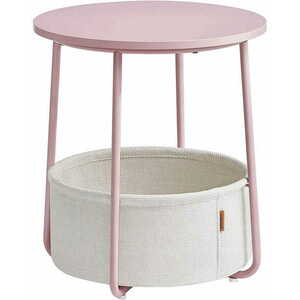 SALMA rózsaszín oldalsó asztal tárolókosárral kép