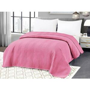 ARROW VELVET világos rózsaszín bársony ágytakaró mintával Méret: 200 x 220 cm kép
