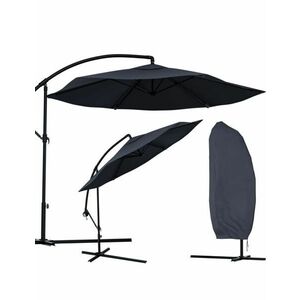 SUNVI összecsukható kerti napernyő 300 cm, sötétszürke + ingyenes csomagolás kép