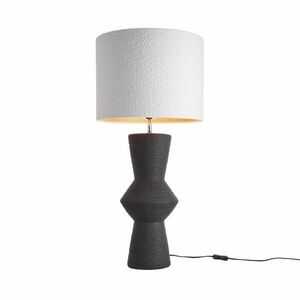 FREJA asztali lámpa kerámia talppal, fekete-fehér 85 cm kép