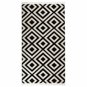 vidaXL fekete-bézs színű lapos szövésű kültéri szőnyeg 80 x 150 cm kép