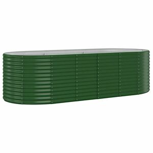 vidaXL zöld porszórt acél kerti magaságyás 249x100x68 cm kép
