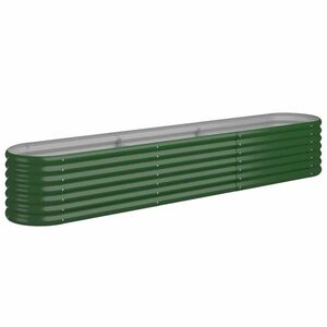 vidaXL zöld porszórt acél kerti magaságyás 224x40x36 cm kép