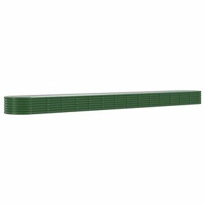 vidaXL zöld porszórt acél kerti magaságyás 620x80x36 cm kép