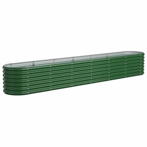 vidaXL zöld porszórt acél kerti magaságyás 260x40x36 cm kép