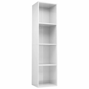 vidaXL magasfényű fehér szerelt fa könyv-/TV-szekrény 36 x 30 x 143 cm kép