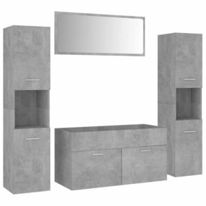 vidaXL betonszürke forgácslap fürdőszobai bútorszett kép
