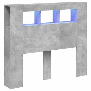 vidaXL betonszürke szerelt fa LED-es fejtámla 120x18, 5x103, 5 cm kép
