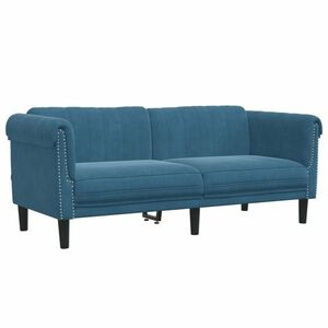vidaXL 2 személyes kék bársony kanapé kép