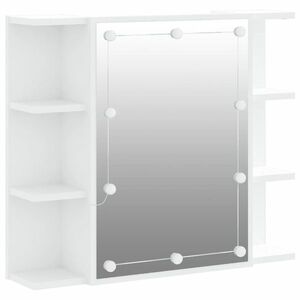 vidaXL fehér tükrös szekrény LED-ekkel 70 x 16, 5 x 60 cm kép