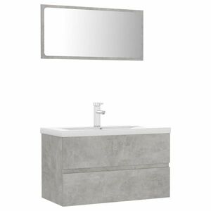 vidaXL betonszürke szerelt fa fürdőszobai bútorszett kép