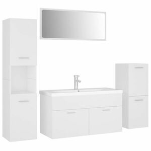 vidaXL fehér forgácslap fürdőszobai bútorszett kép