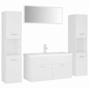 vidaXL fehér forgácslap fürdőszobai bútorszett kép