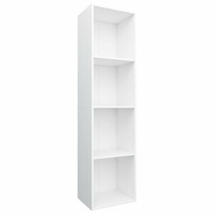 vidaXL fehér szerelt fa könyv-/TV-szekrény 36 x 30 x 143 cm kép