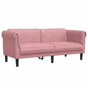 vidaXL 2 személyes rózsaszín bársony kanapé kép