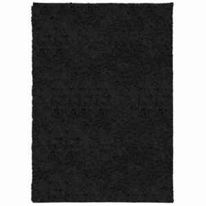 vidaXL PAMPLONA fekete magas szálú bolyhos modern szőnyeg 120 x 170 cm kép