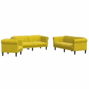 vidaXL 3 részes sárga bársony ülőgarnitúra kép