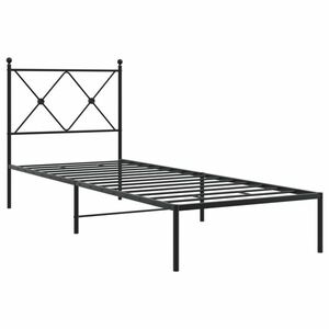 vidaXL fekete fém ágykeret fejtámlával 75 x 190 cm kép