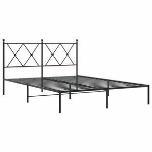 vidaXL fekete fém ágykeret fejtámlával 135 x 190 cm kép