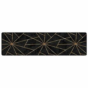 vidaXL fekete-arany mosható csúszásgátló szőnyeg 80 x 300 cm kép