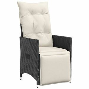 vidaXL fekete polyrattan dönthető kerti szék párnával kép