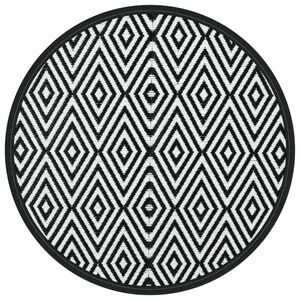 vidaXL fehér és fekete polipropilén kültéri szőnyeg Ø200 cm kép