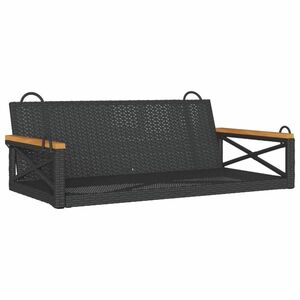 vidaXL fekete polyrattan hintapad 109 x 62 x 40 cm kép