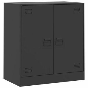 vidaXL fekete acél tálalószekrény 67 x 39 x 73 cm kép