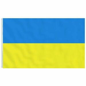 vidaXL ukrán zászló sárgaréz gyűrűkkel 90 x 150 cm kép