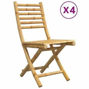 vidaXL 4 db összecsukható bambusz kerti szék 43x54x88 cm kép