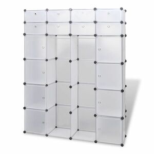 vidaXL fehér moduláris szekrény 18 rekesszel 37 x 146 x 180, 5 cm kép