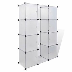 vidaXL fehér moduláris szekrény 9 rekesszel 37 x 115 x 150 cm kép