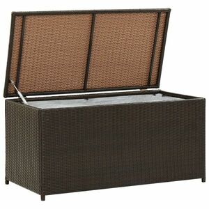 vidaXL barna polyrattan kerti tárolóláda 100 x 50 x 50 cm kép