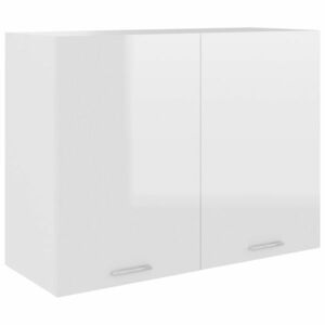 vidaXL magasfényű fehér szerelt fa függő szekrény 80 x 31 x 60 cm kép