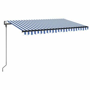 vidaXL kék/fehér automata szélérzékelős és LED-es napellenző 400x300cm kép